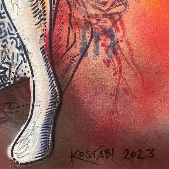 Scarlet Introspection by Kostabi