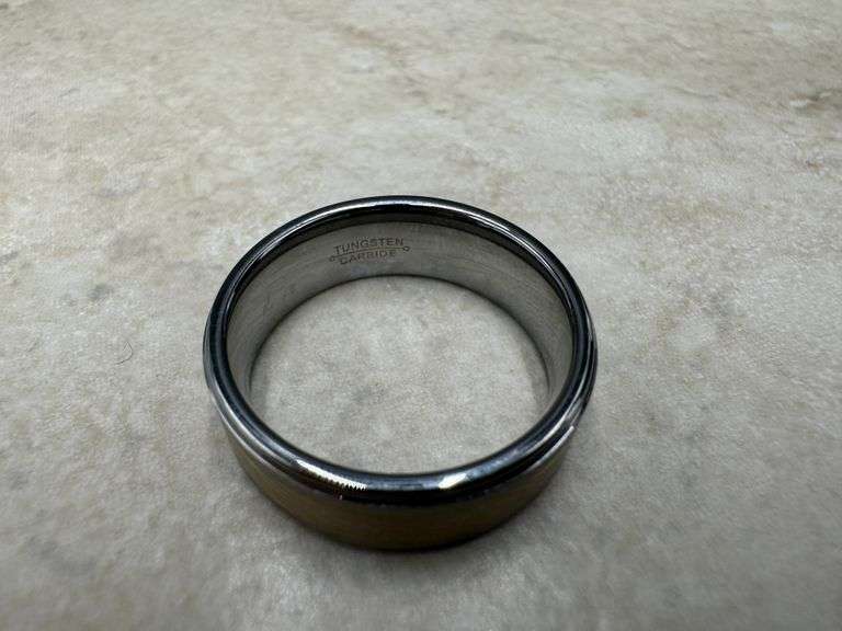 Men's Tungsten Carbide Gold Color Design Wedding Band Comfort Fit Ring Size 12