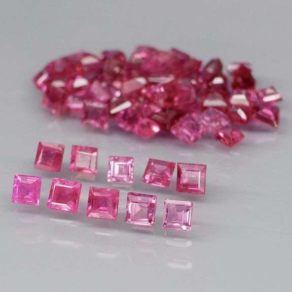 Lovely 3.15ct 55 piece princess cut Ruby set