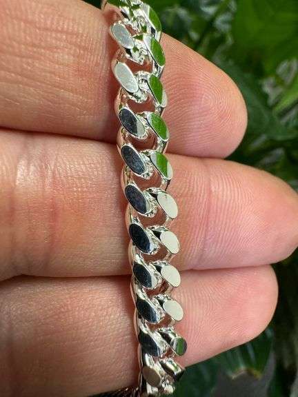 Sterling Silver Solid Miami Cuban Link Chain 6.8mm 925 Italy Heavy Curb Bracelet 7" Inch