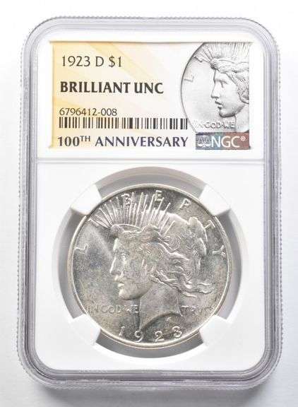 BU 1923-D Peace Silver Dollar NGC