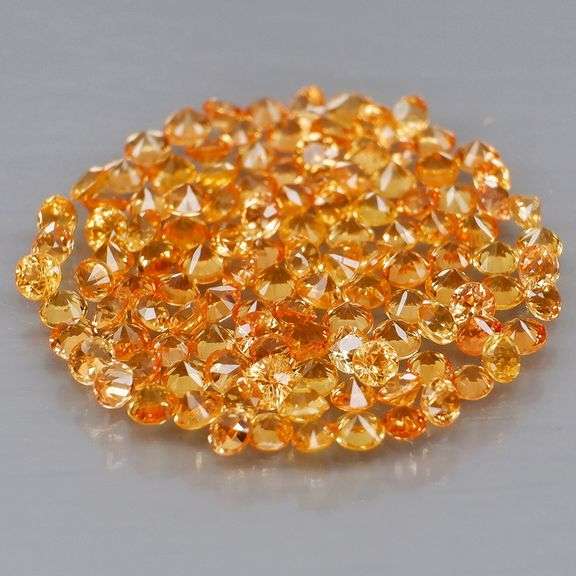 Fantastic 3.41ct diamond cut yellow Sapphire set