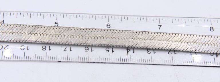 Italian vintage 925 sterling silver wide herringbone chain necklace