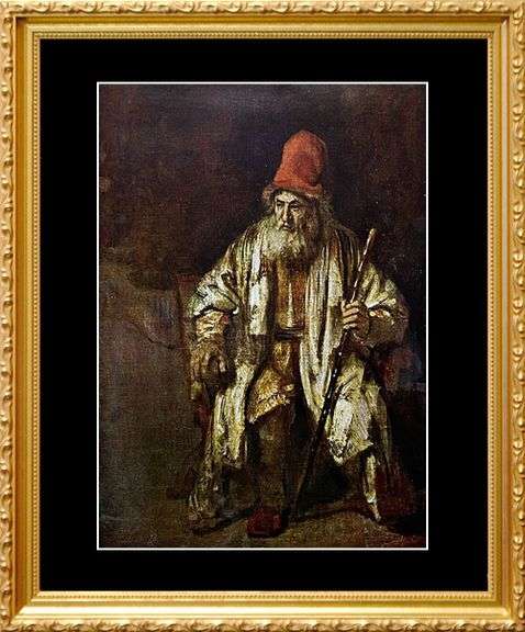 Vintage Rembrandt van Rijn, Old Man with Red Cap
