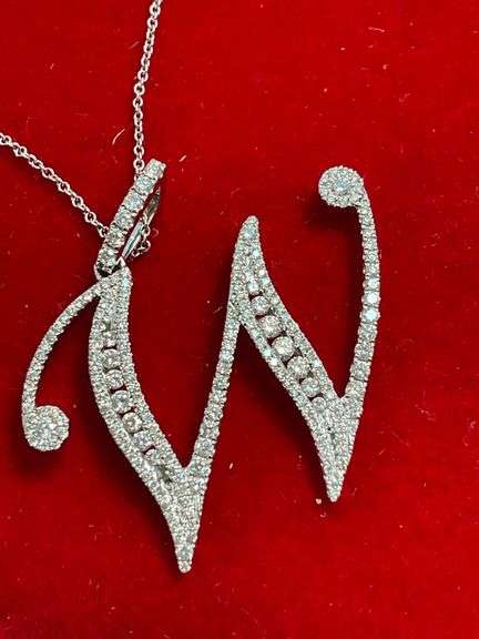 CERTIFIED BRAND NEW 18K WHITE GOLD CHAIN WITH 18K DIAMOND PENDANT