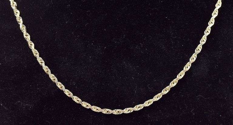 Spectacular 14K Yellow Gold Rope Chain Necklace