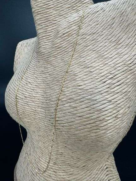 14k Yellow Gold Solid Figaro Link Chain 1.7mm Necklace 20"