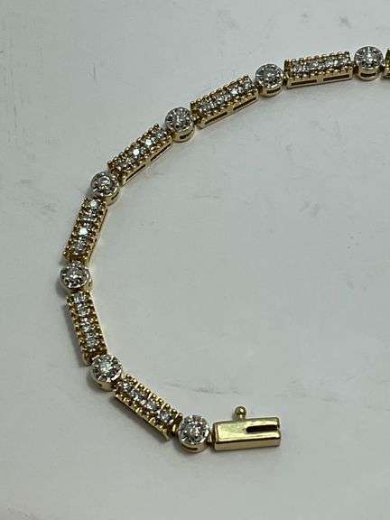 CERTIFIED 14K YELLOW GOLD AND DIAMOND BRACELET