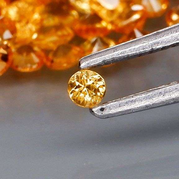 Fantastic 3.41ct diamond cut yellow Sapphire set
