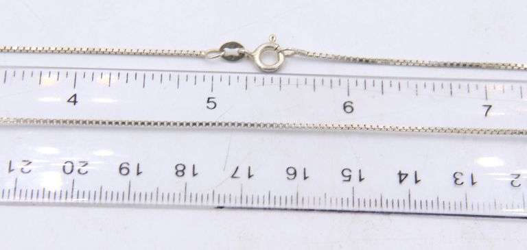 Italian 925 sterling silver box chain necklace