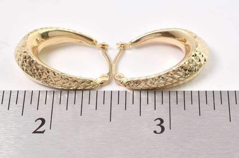 Adorable 14K Yellow Gold Hoop Earrings