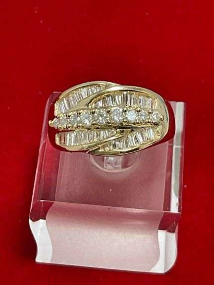 CERTIFIED 14K YELLOW GOLD AND DIAMOND BAND. 1.25 CARAT