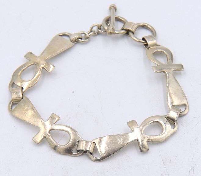 Vintage 925 sterling silver cross link bracelet