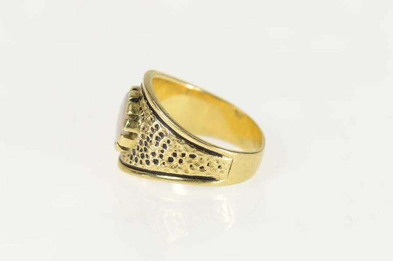 14K Yellow Gold Ornate Natural Opal Graduated Statement Ring