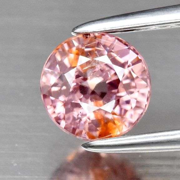 Top luster 1.21ct natural peach pink Zircon solitaire