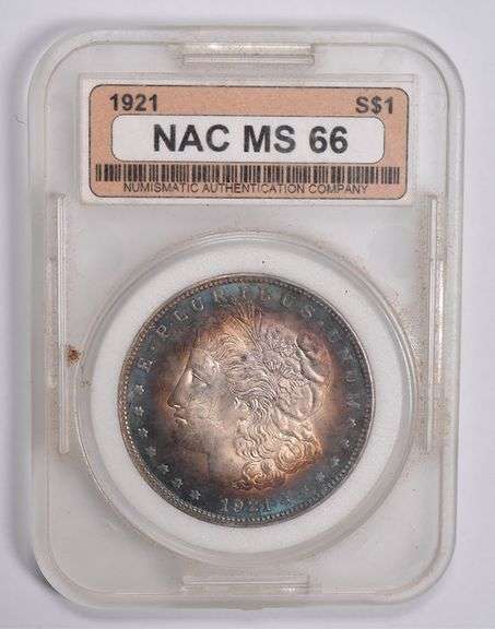 MS66 1921 Morgan Silver Dollar NAC Beautifully Toned