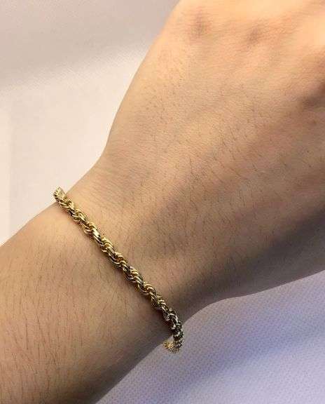 GORGEOUS 14K YELLOW GOLD TWISTED ROPE WOMEN’S BRACELET