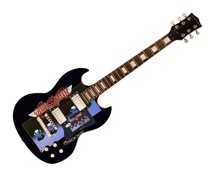Aerosmith Rocks Steven Tyler Autographed Custom Photo Graphics Guitar ACOA