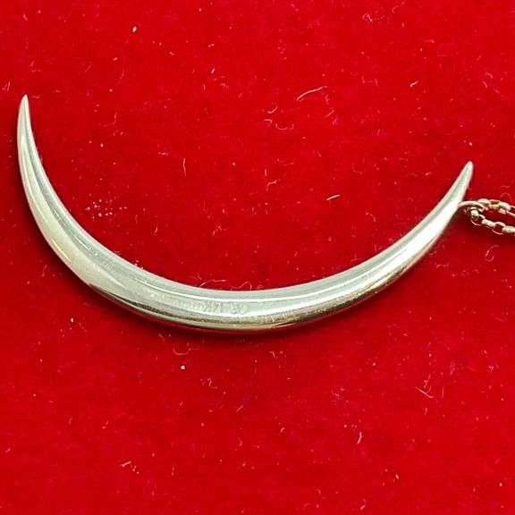 CERTIFIED 14K ROSE GOLD CHAIN WITH A 14K ROSE GOLD AND DIAMOND CRESCENT PENDANT