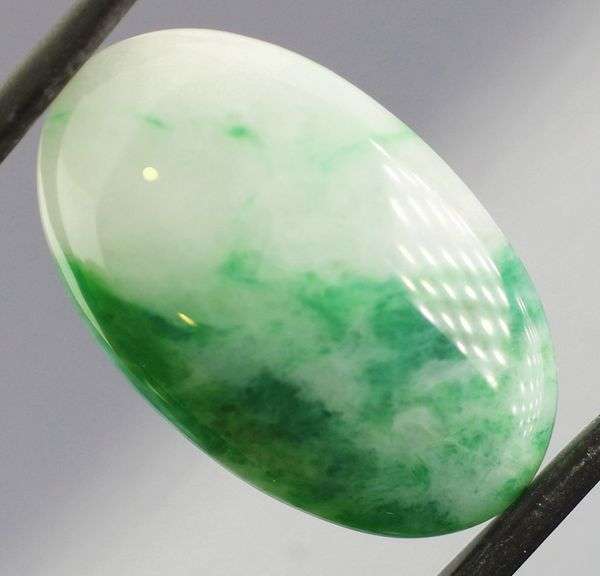Rare 16.70ct bi-color Jadeite Jade cabochon