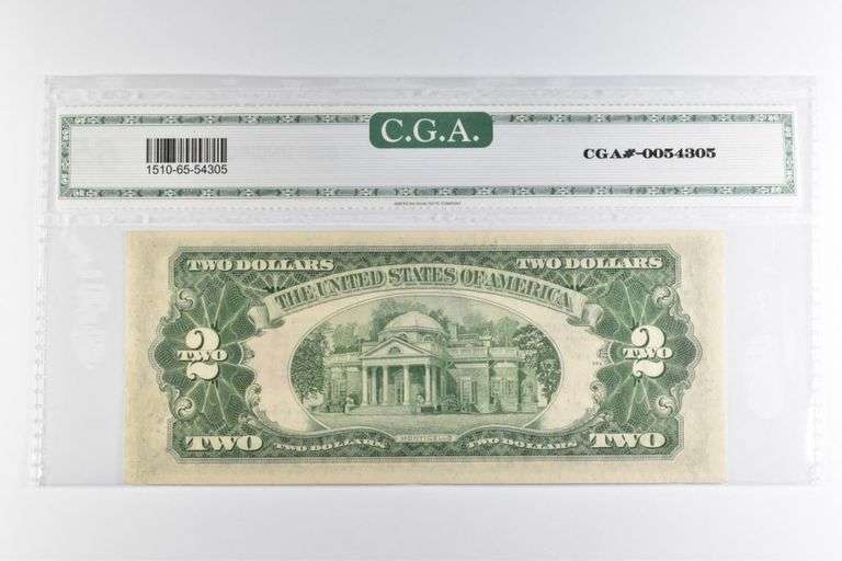 CGAI Gem Unc 65 $2 1953-A United States Note Red Seal FR-1510