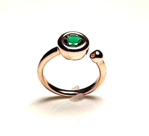 14 Kt Rose Gold Overlay Lab Created Emerald Ring