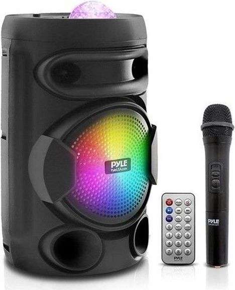 Pyle Portable PA 200W Rechargeable BT Karaoke Speaker 8"