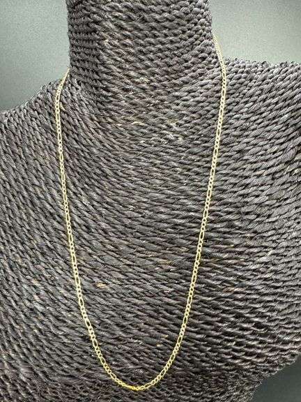 10k Yellow Gold Solid Pave Figaro Link Chain 1.9mm Necklace 20"