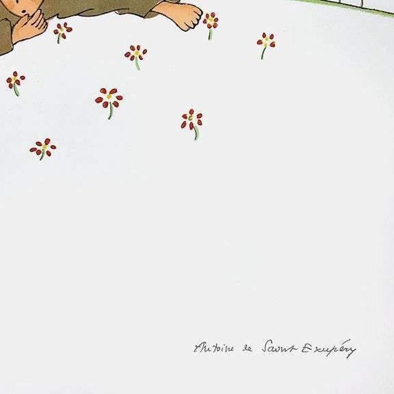 The Little Prince Lying On The Grass by Antoine de Saint-Exupery