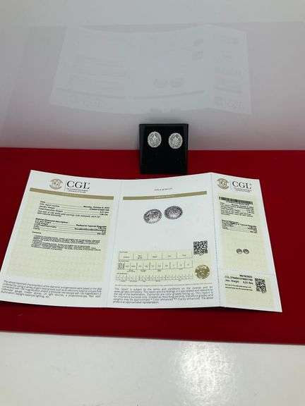 CERTIFIED BRAND NEW 14K WHITE GOLD DIAMOND STUD EARRINGS