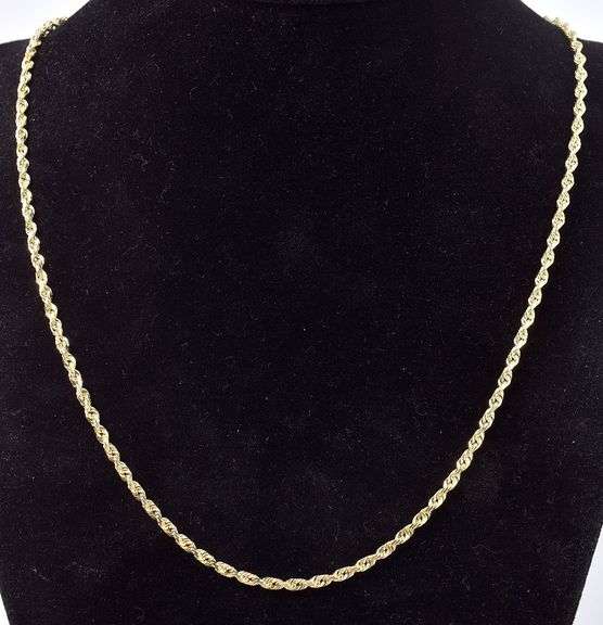 Spectacular 14K Yellow Gold Rope Chain Necklace