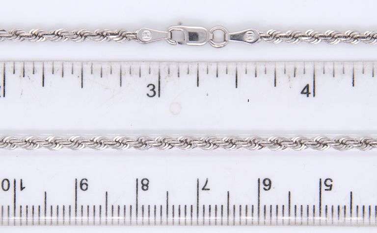 14kt White gold rope chain necklace