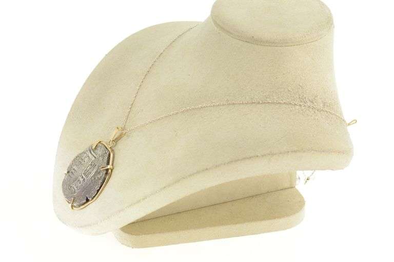 14K Yellow Gold Spanish Shipwreck Coin Statement Pendant