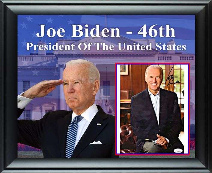 President Joe Biden Signed Custom Framed Photo Display