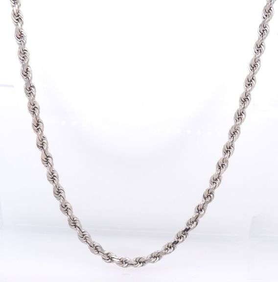 Rope chain necklace in 14kt white gold