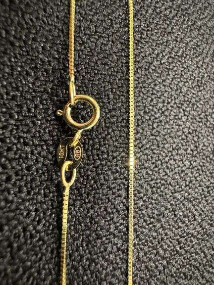 10k Yellow Gold Solid Box Link Chain 0.6mm Necklace 24"