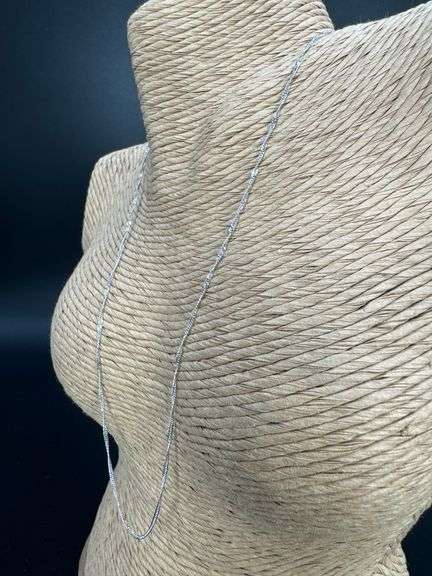 10k White Gold Solid Singapore Chain Rope Twisted Curb Link 1.4mm Necklace 22"