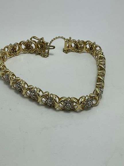 CERTIFIED 14K YELLOW GOLD AND DIAMOND BRACELET. 6.00 CARATS
