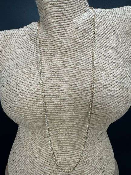 10k Yellow Gold Solid Pave Figaro Link Chain 1.9mm Necklace 20"