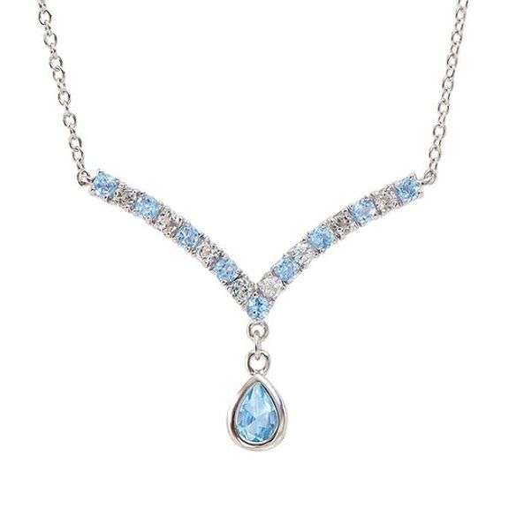 Breathtaking Natural Swiss Blue Topaz Necklace
