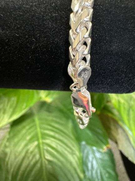 Sterling Silver Men's Franco Chain 4.6mm Solid 925 Italy New Bracelet 7"
