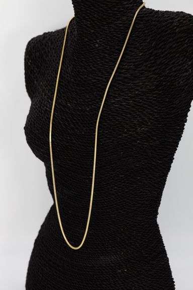 22k Yellow Gold Plated Sterling Silver Snake Chain 2.4mm Solid 925 New Brazilian Necklace 36"