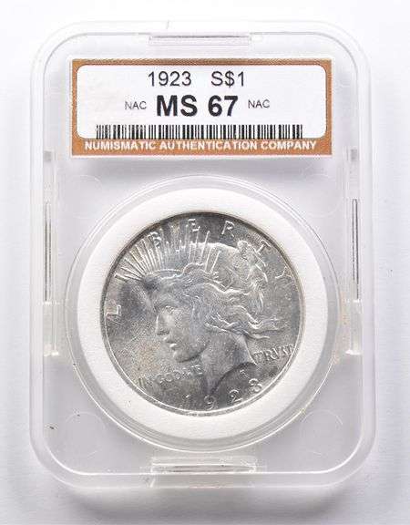 MS67 1923 Peace Silver Dollar NAC