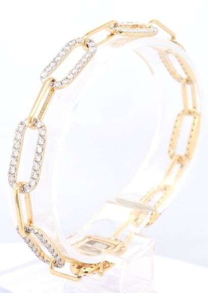 14kt Yellow gold diamond link bracelet