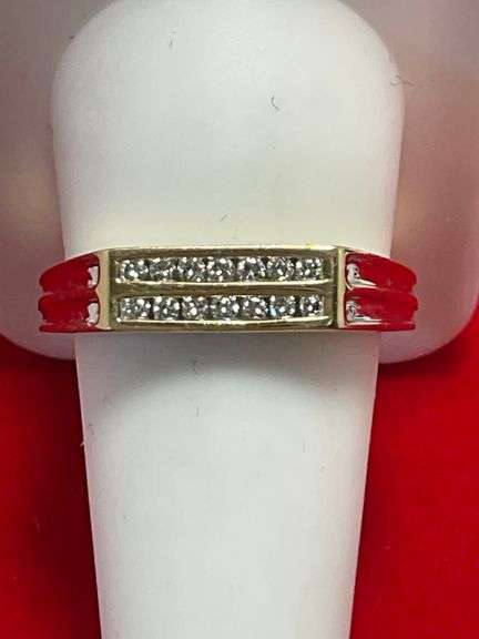 MEN'S 14K YELLOW GOLD AND DIAMOND