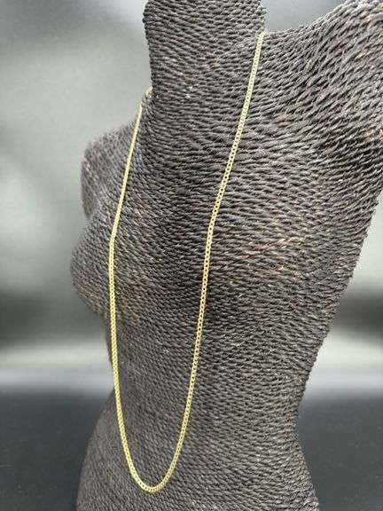 14k Yellow Gold Solid Curb Link Chain 3.2mm Necklace 30"