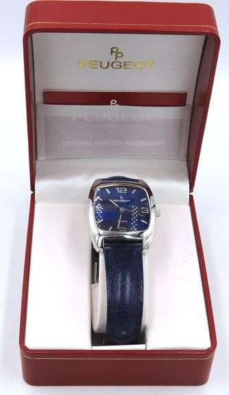 Peugeot blue dial quartz watch