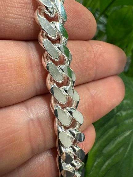 Sterling Silver Solid Miami Cuban Link Chain 10.3mm 925 Italy Heavy Curb Bracelet 8" Inch