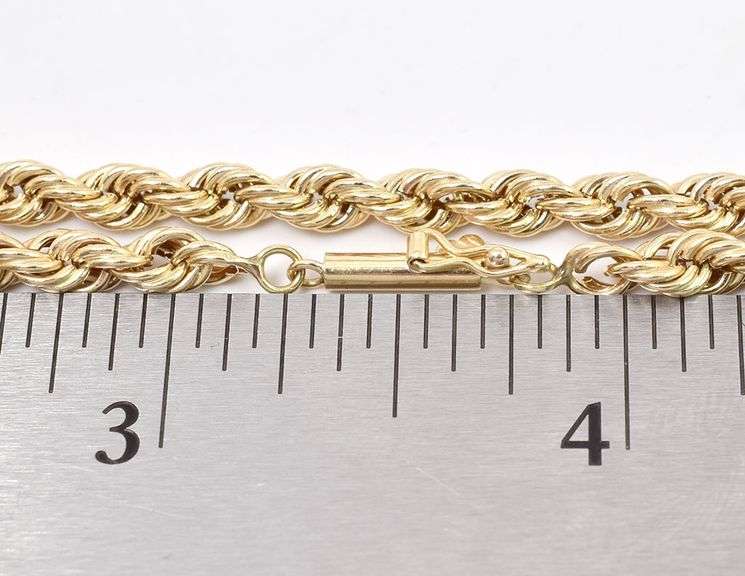 Charming 14K Yellow Gold Rope Chain Necklace