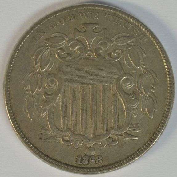 Sharp 1868 Shield Nickel in Choice XF